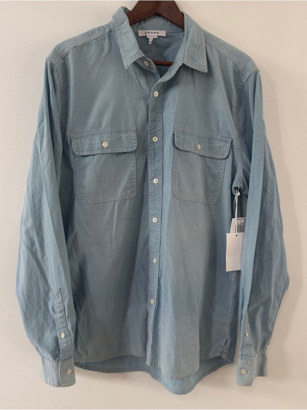 Frame Denim Light Blue Men’s Casual Button-Down Shirt